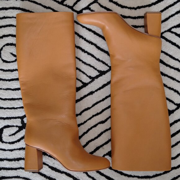 NEW RED Valentino Knee-High Leather Boots | Camel Brown | Size 39 (US 8.5–9) - Picture 4 of 10